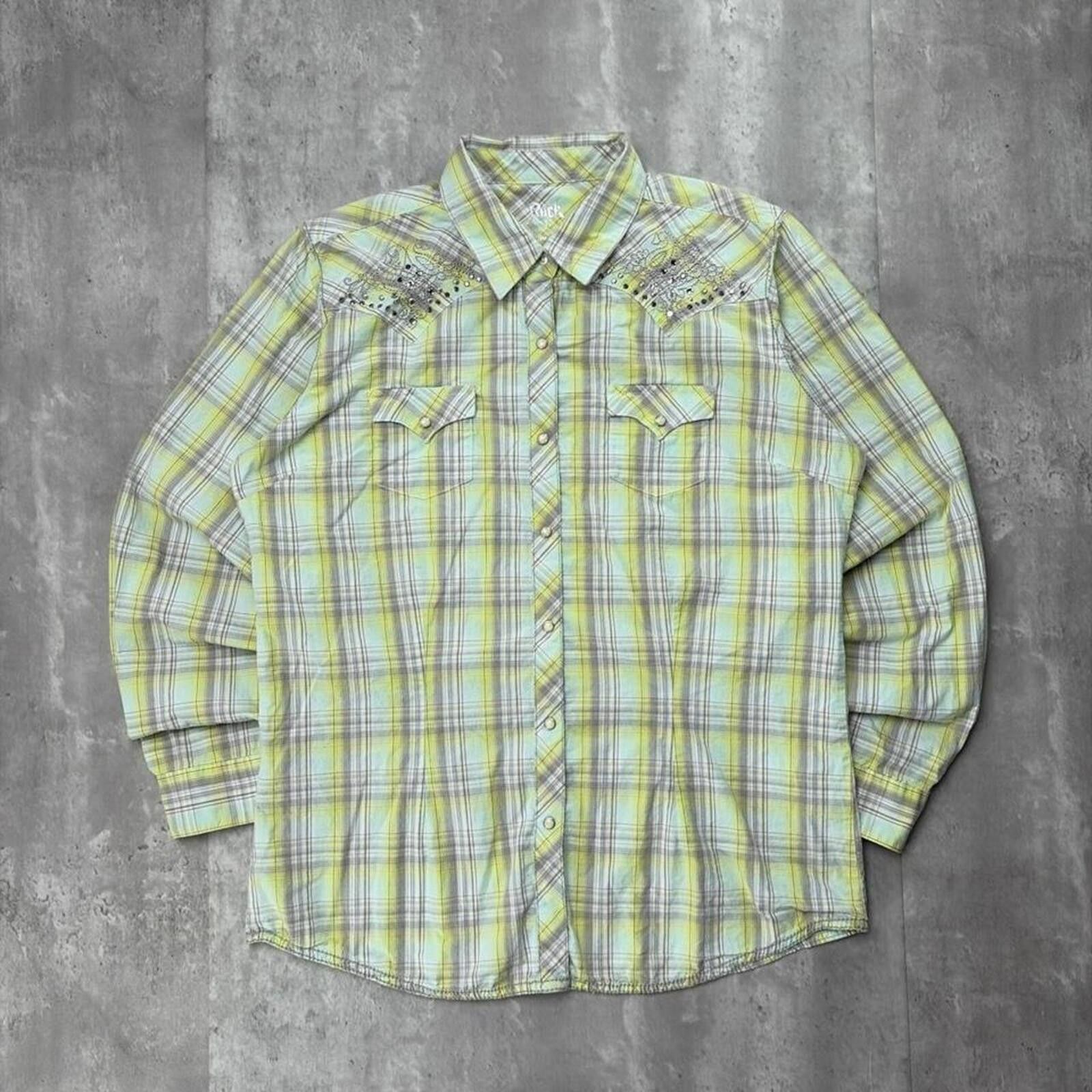 Wrangler Y2K Rock 47 By Wrangler Grunge Plaid Long Sleeve Shirt Size XL / US 12-14 / IT 48-50 - 1 Thumbnail
