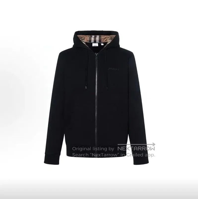 Burberry Men's Black Logo Hoodie.