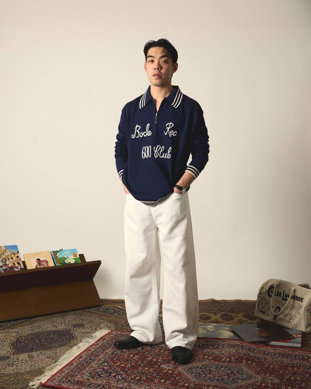 Bode 760USD Club Long-Sleeved Polo - Navy Size US L / EU 52-54 / 3 - 7 Thumbnail