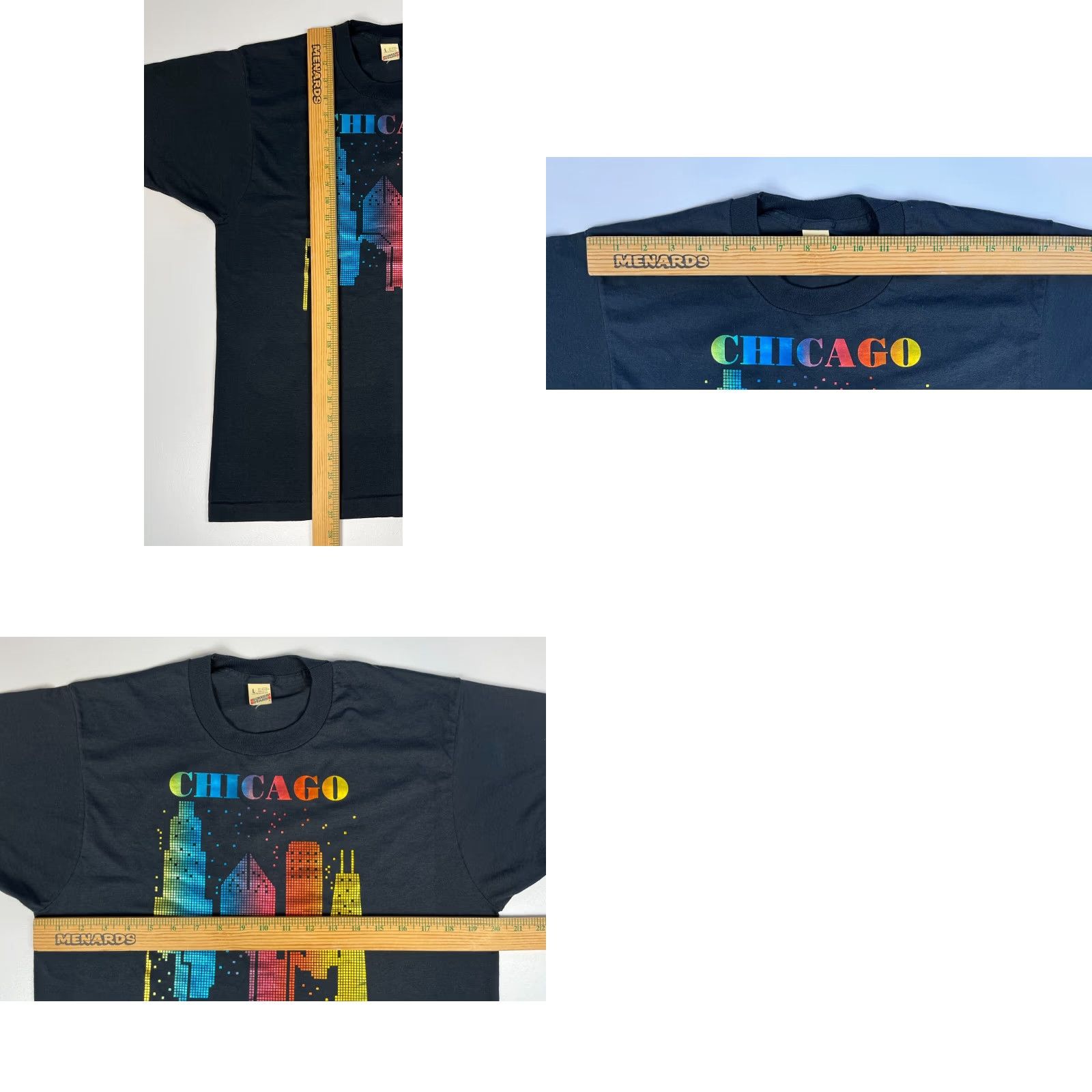 Vintage VINTAGE Chicago Screen Stars T-shirt - City USA 1988 Crew Neck Short Sleeve Black L Mens Size US L / EU 52-54 / 3 - 8 Thumbnail