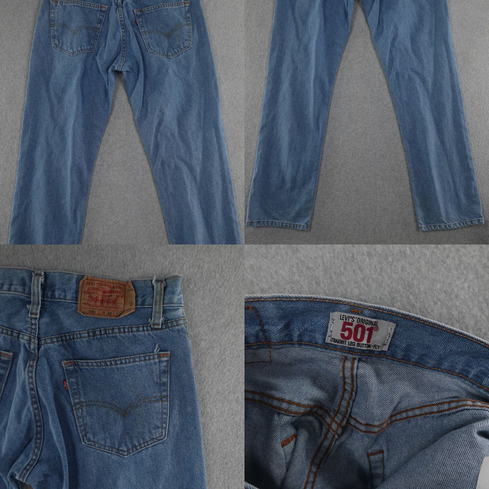 Levi's VINTAGE Levi's 501 Jeans Shirt? 34X30 Light Wash Blue Regular Mens 90s Straight 5-Pocket Button Fly 501 Series Size US 34 / EU 50 - 10 Thumbnail