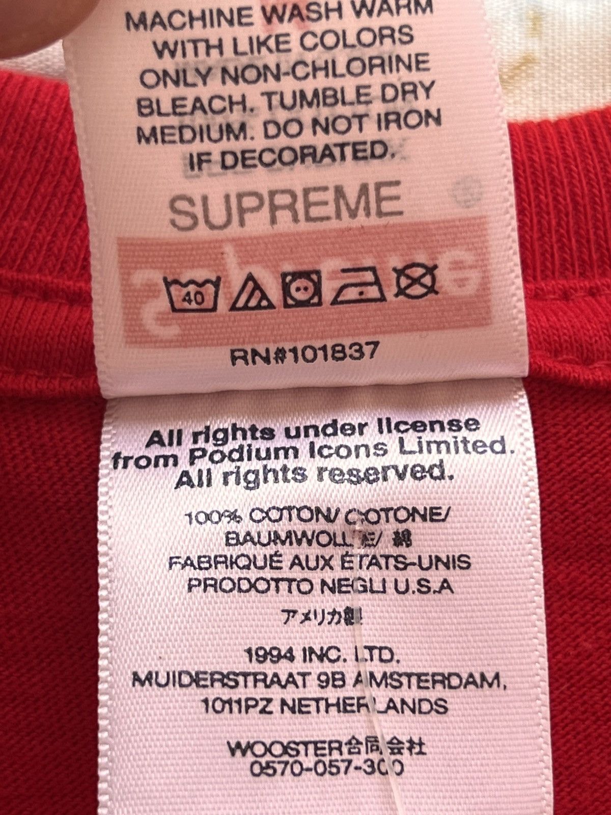 Supreme M Supreme x Diego Maradona photo tee Tshirt red box logo