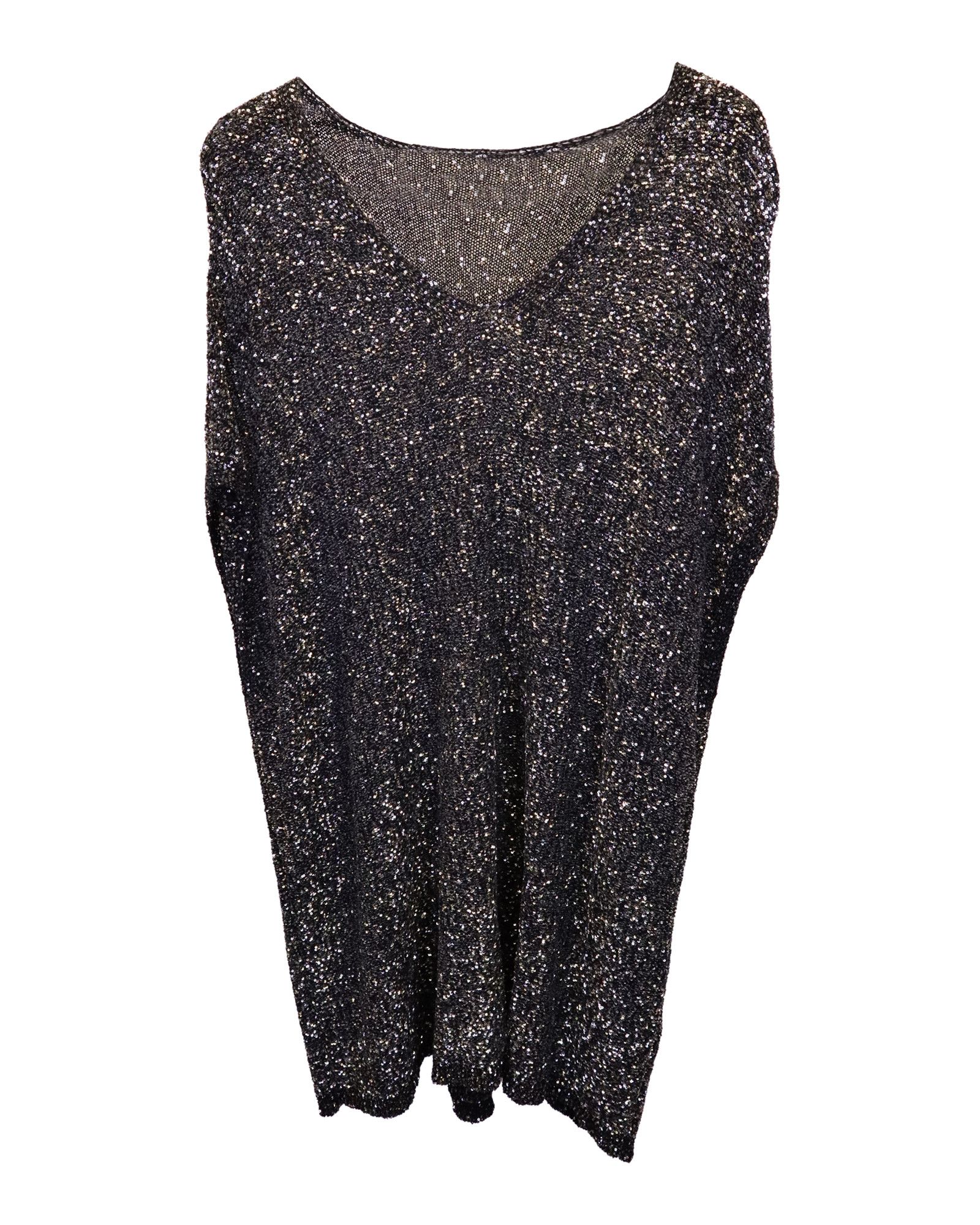 Saint Laurent Paris Saint Laurent Embellished Mini Dress in Black Sequin Size M / US 6-8 / IT 42-44 - 1 Thumbnail