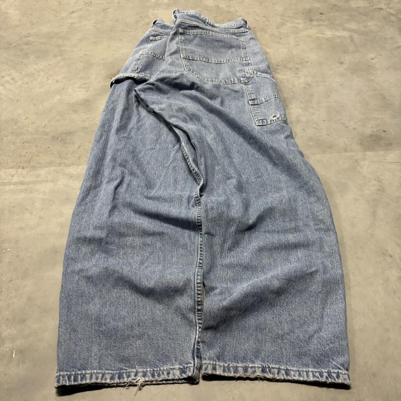 Japanese Brand × Vintage Crazy Vintage Y2K/2000s Baggy Light Wash Skater Style Carpenter Denim Jeans! Size US 38 / EU 54 - 4 Thumbnail