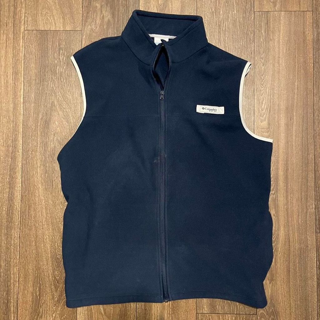 Columbia Columbia navy blue fleece vest w/ white border size XL Size XL / US 12-14 / IT 48-50 - 1 Thumbnail