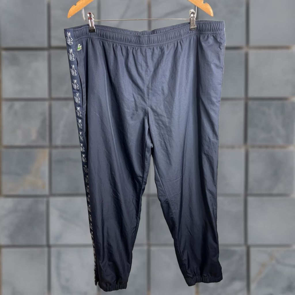 Vintage Lacoste Sport Pants Mens 3XL Blue Track Joggers Elastic Waist Logo Side Stripe Mens Size US 39 - 1 Thumbnail