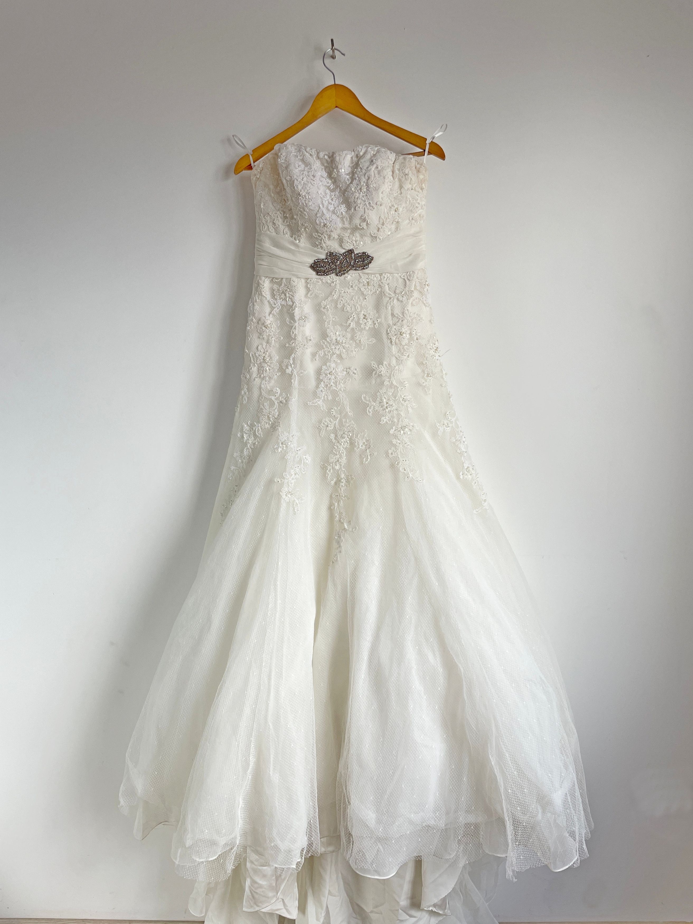 Other Pronovias Barcelona Strapless ALine Laces Wedding Dress Gown Size XL / US 12-14 / IT 48-50 - 1 Thumbnail