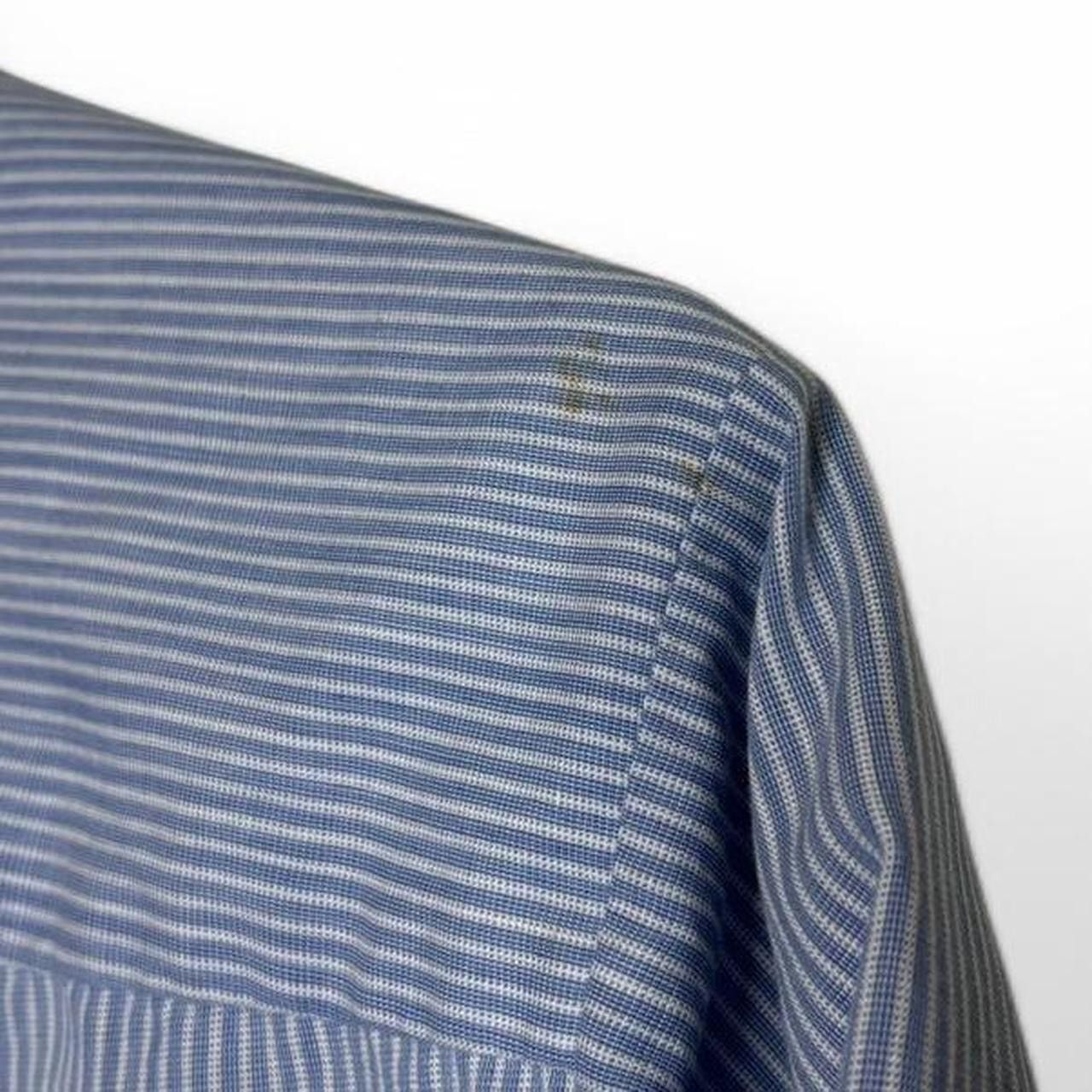Vintage Vintage 1990s Striped Blue Cropped Boxy Button-Up Shirt Size US S / EU 44-46 / 1 - 6 Thumbnail