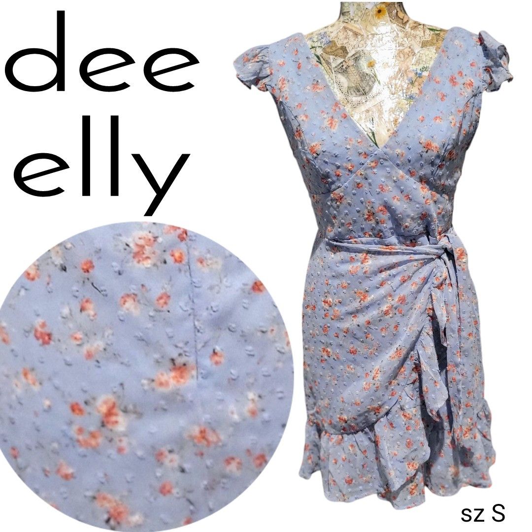 NBDN Nobrandedon Dee Elly Blue Ditsy Floral Ruffle Girlcore Short Mini Dress Size S / US 4 / IT 40 - 1 Thumbnail