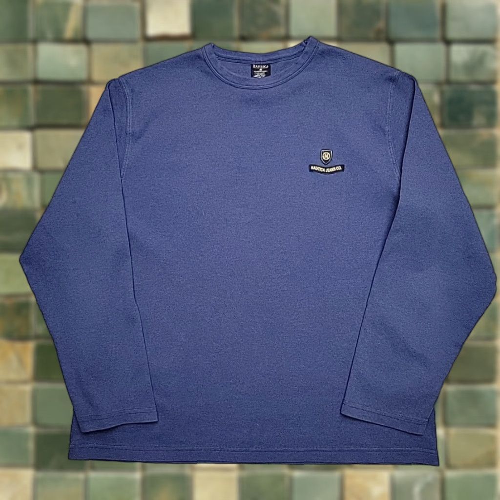 Nautica VINTAGE Nautica Jeans Company Shirt Mens XL Blue Crewneck Long Sleeve Sweater Size US XL / EU 56 / 4 - 1 Thumbnail