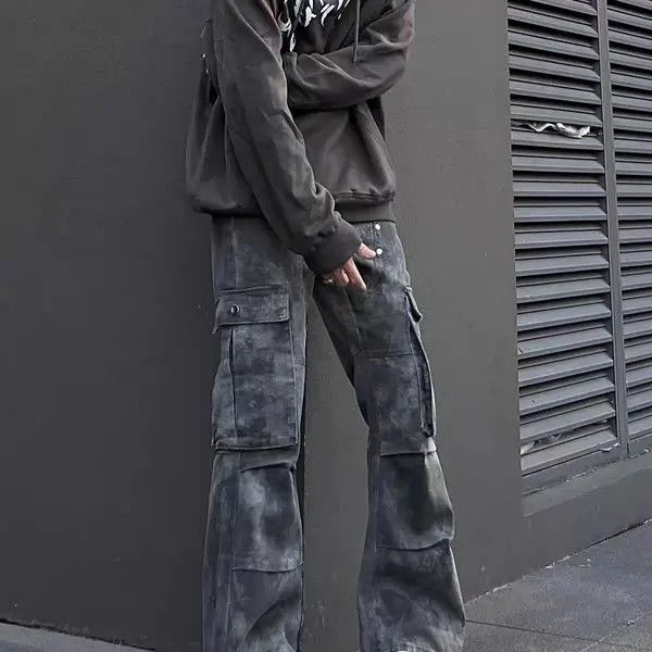 Japanese Brand Mizuho x Miyo Camouflage Grey Work Loose Hip Hop Jeans Size US 32 / EU 48 - 4 Thumbnail