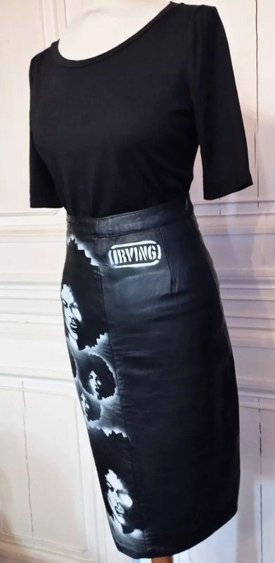 Designer Irving Jupe Createur Cuir T 32 Size 24" / US 00 / IT 34 - 7 Thumbnail