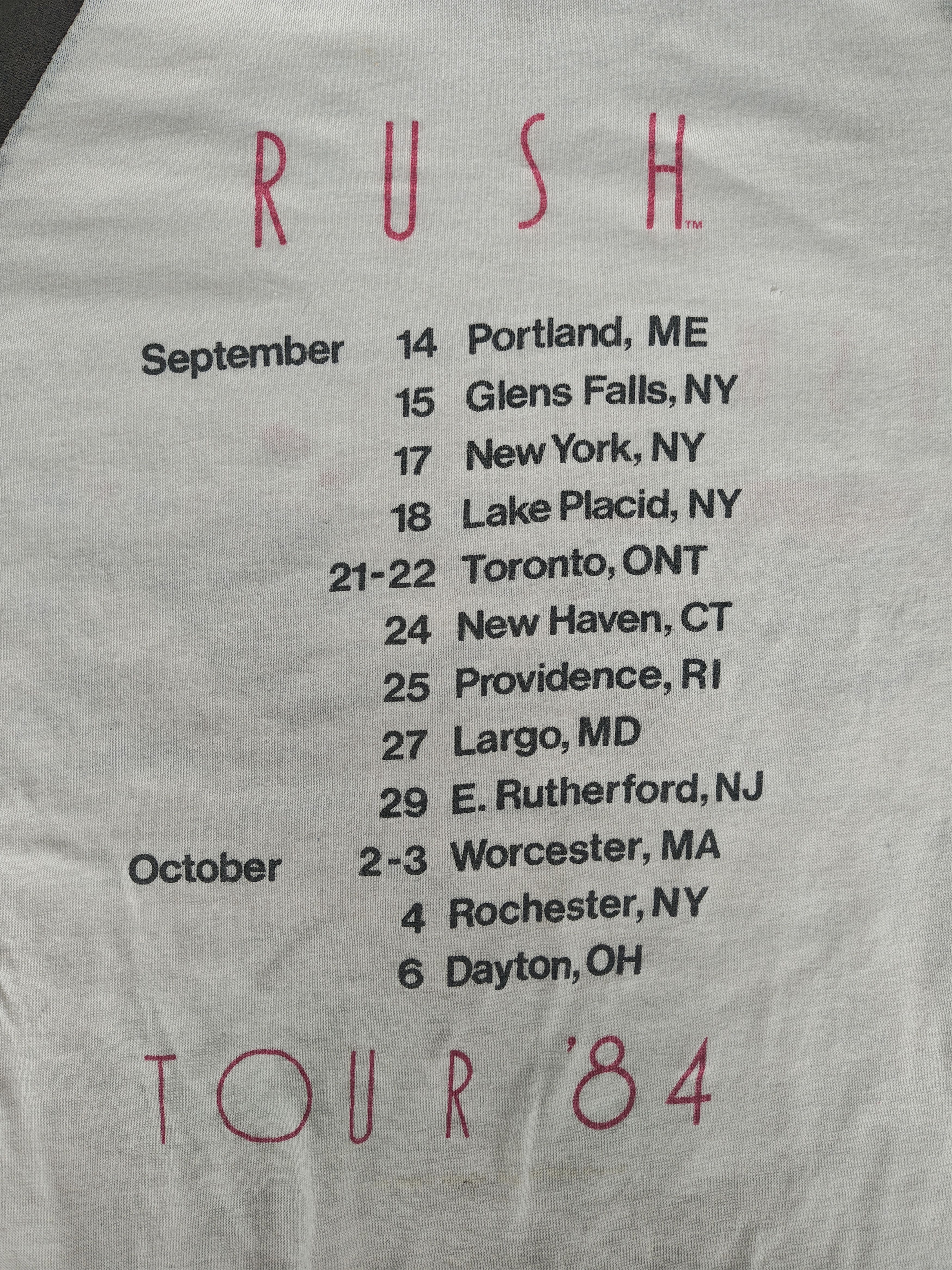 Vintage 1984 RUSH Tour Raglan - MSG NYC - Original Owner - M Size US M / EU 48-50 / 2 - 8 Thumbnail
