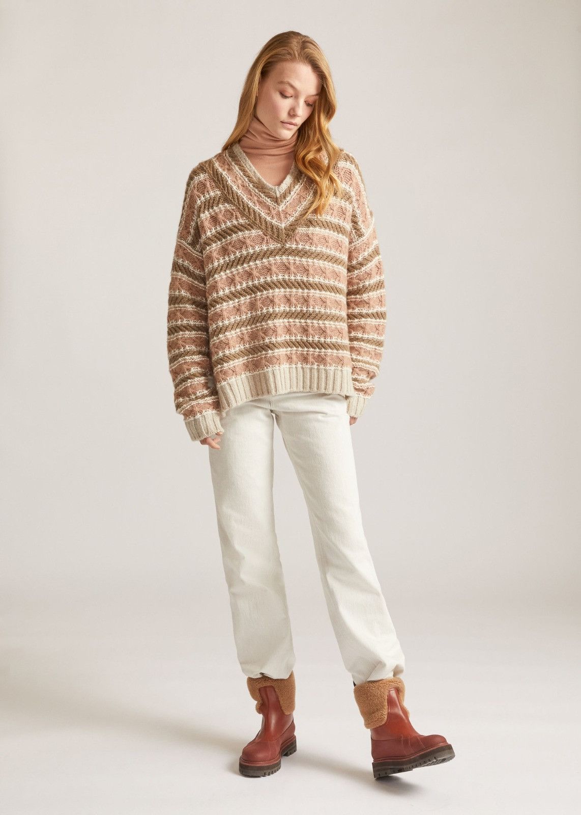 Loro Piana o1srvl11e0125 Cheviot Hills V-Neck Sweater in Multicolor Size XS / US 0-2 / IT 36-38 - 2 Thumbnail