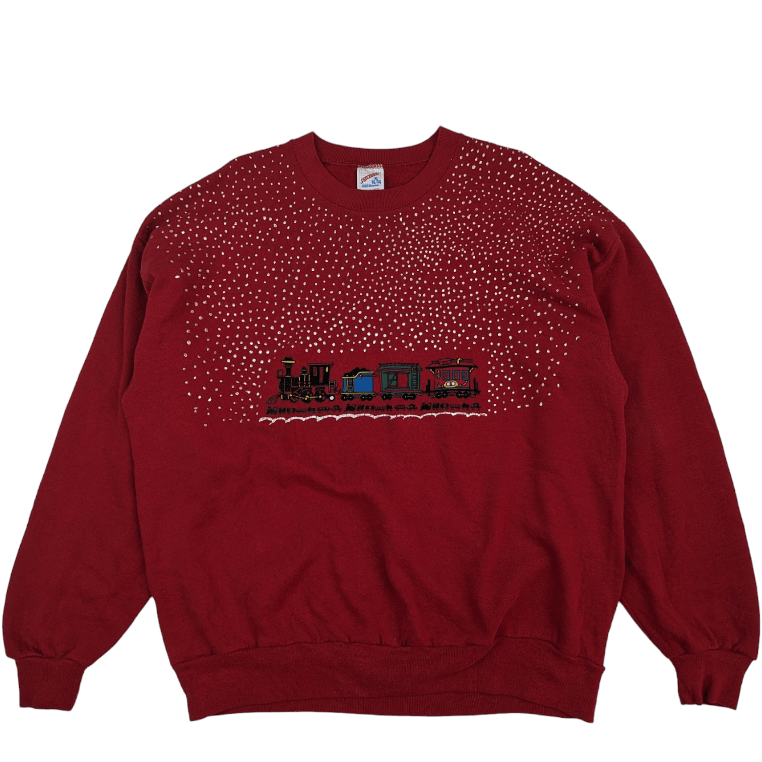 Jerzees Vintage 90's JERZEES Train Railway Art Custom Sweatshirt Size US XL / EU 56 / 4 - 2 Thumbnail