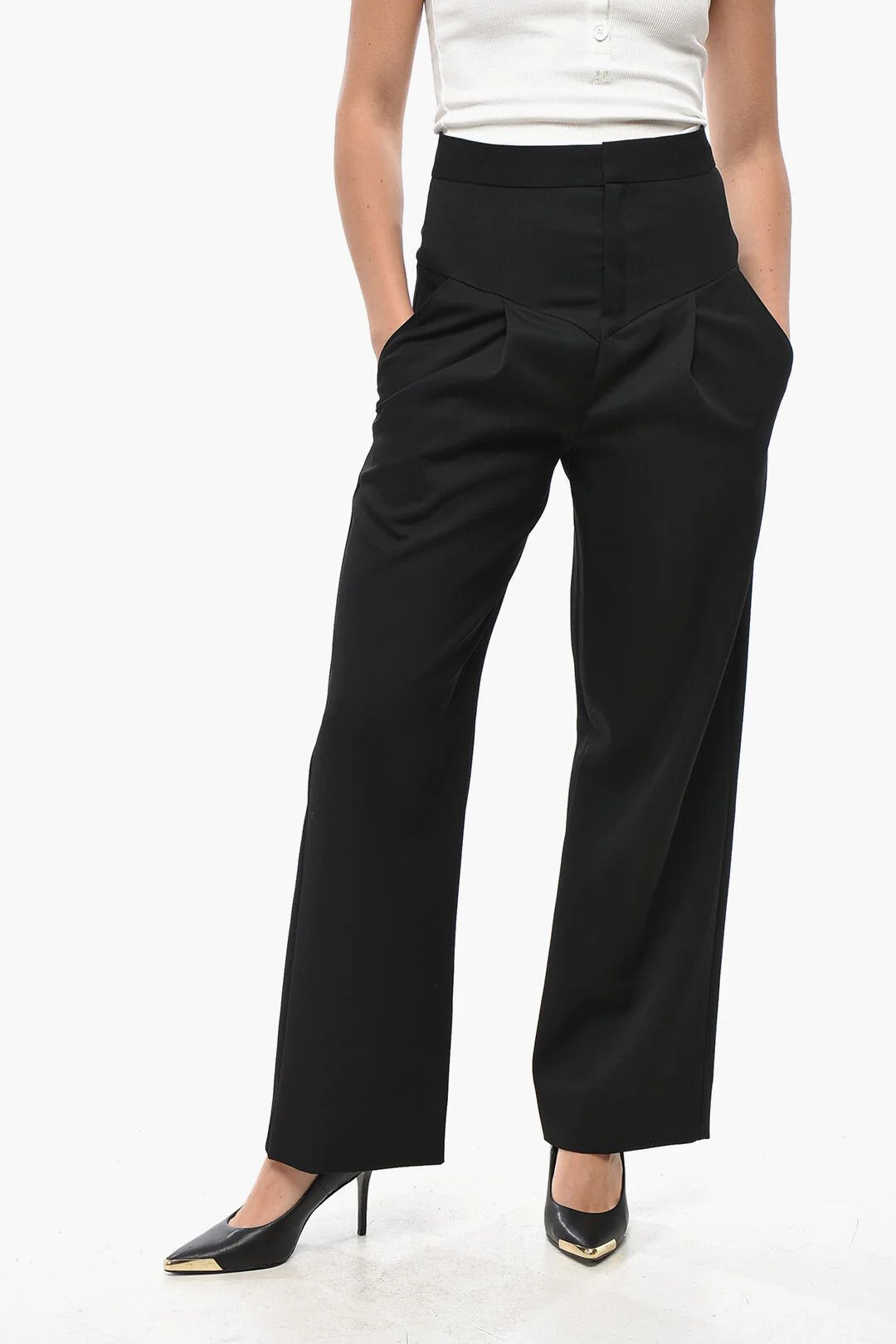 Isabel Marant og1mm0326 Cropped-Fit Pant in Black Size 28" / US 6 / IT 42 - 1 Thumbnail
