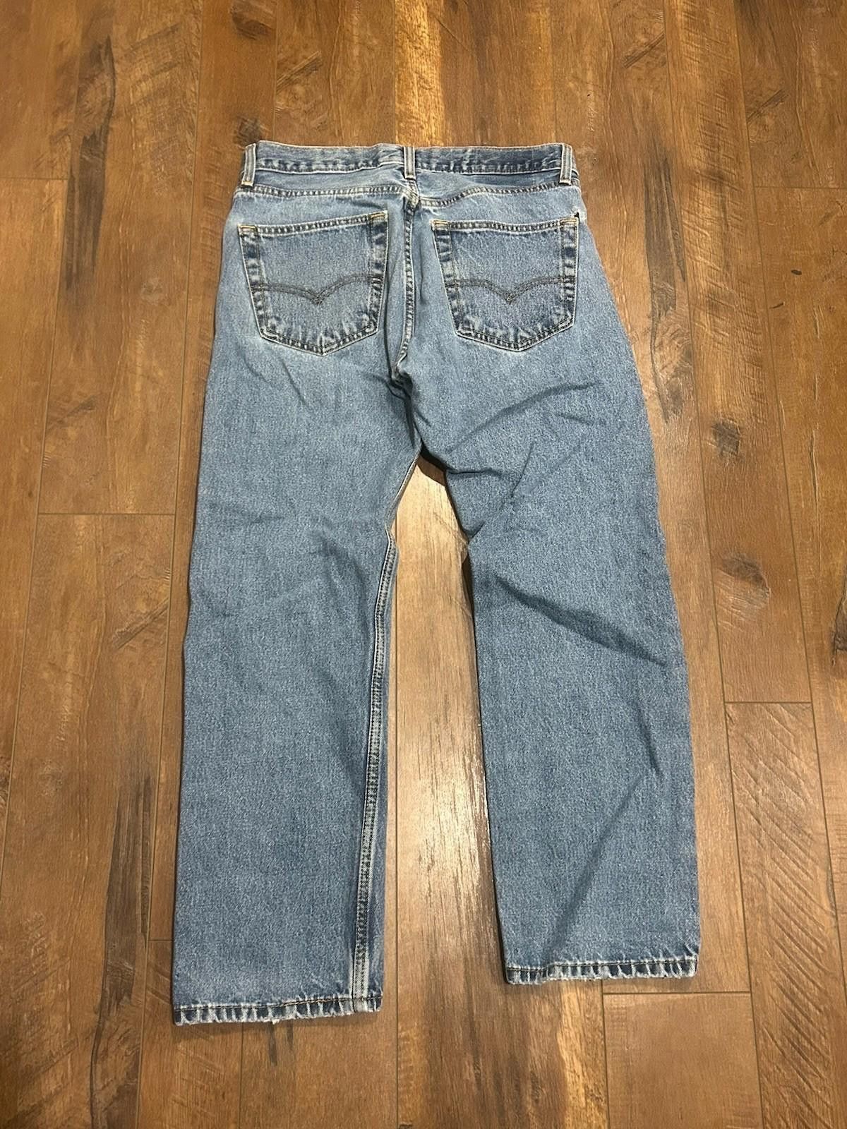 Levi's Vintage Levi's 501 Straight Leg Medium Wash Blue Jeans 31x27 Size US 31 - 2 Thumbnail