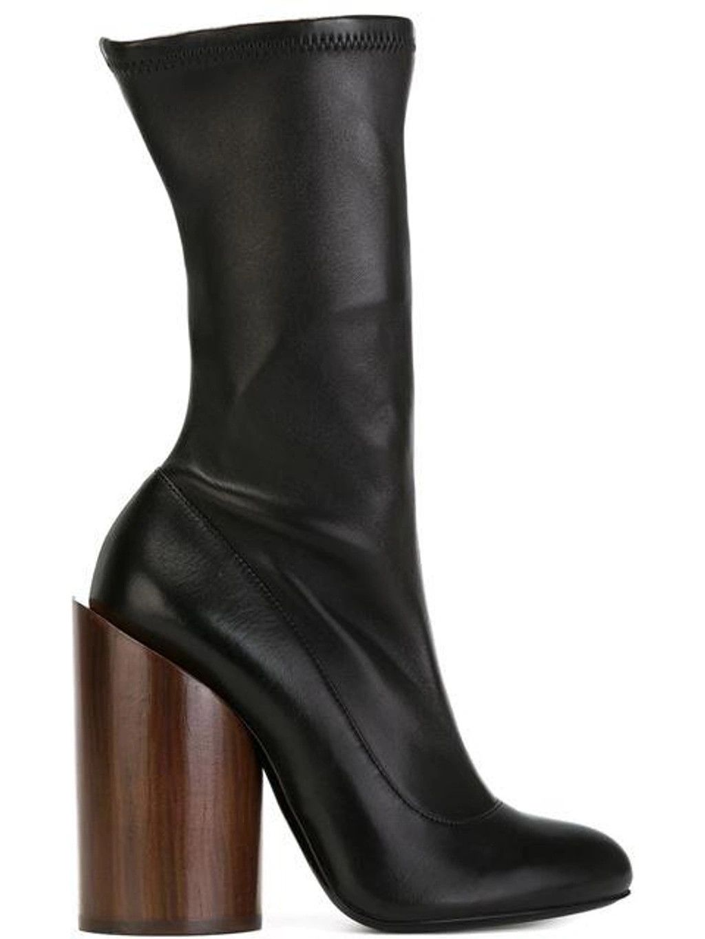 Givenchy GIVENCHY FW15 Black Leather Wooden Heel Show Boots Size US 8 / IT 38 - 2 Thumbnail