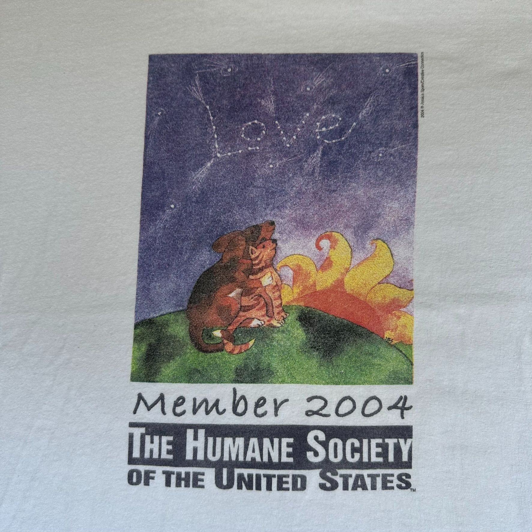 Fruit Of The Loom Vintage Y2K Humane Society Cat Dog Love T-Shirt Granola Cute Size US L / EU 52-54 / 3 - 2 Thumbnail