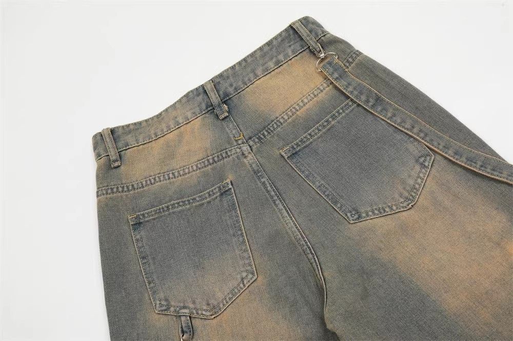 Japanese Brand × Jean Men's washed distressed multi-pocket work jeans Size US 32 / EU 48 - 4 Thumbnail