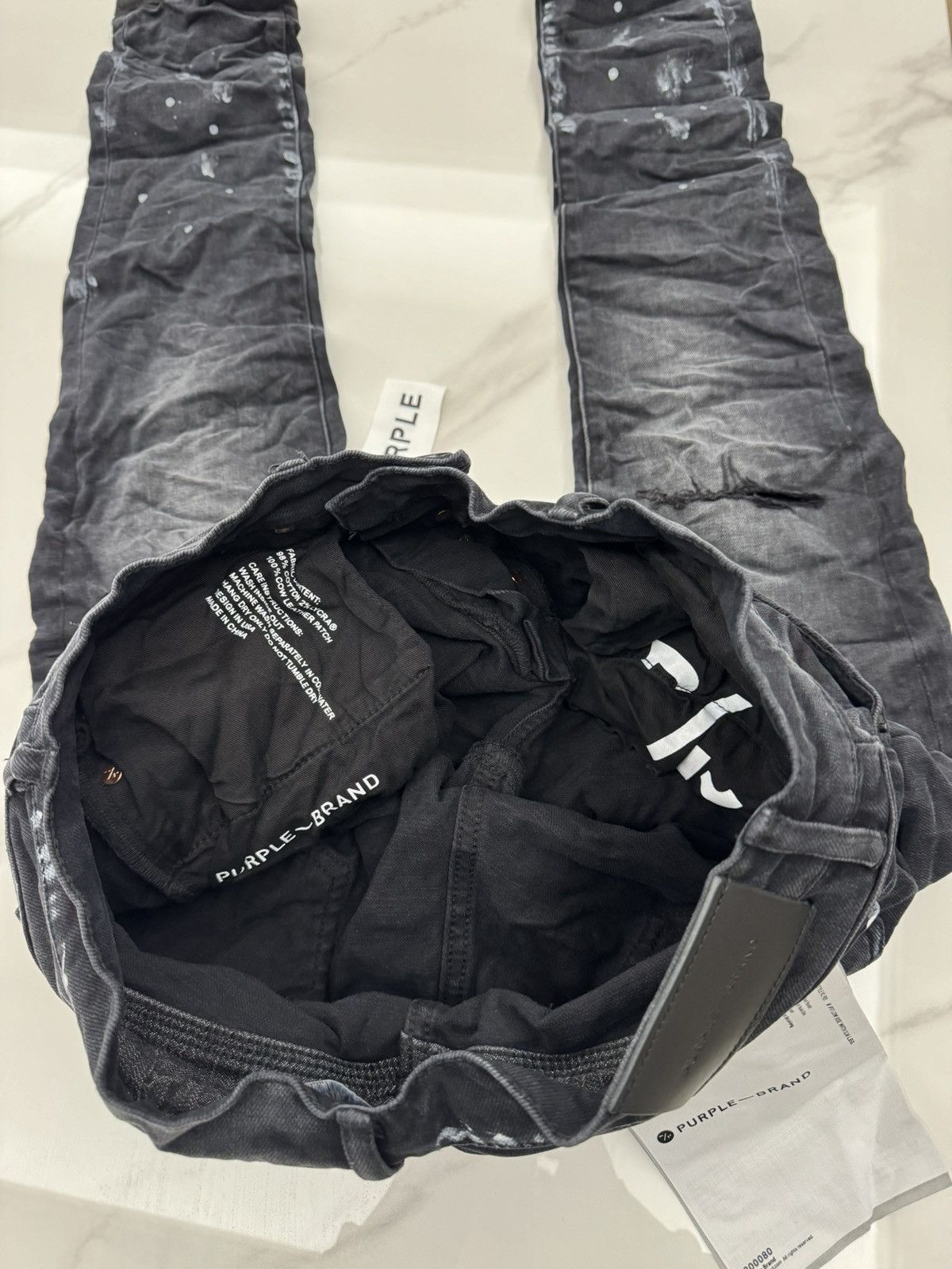 Purple P001 Black Resin Knee Slit Size US 31 - 10 Thumbnail