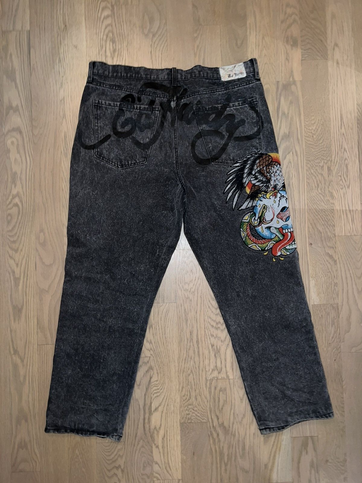Ed Hardy Ed Hardy Battle Skull Dark Gray Denim Size US 40 / EU 56 - 1 Thumbnail