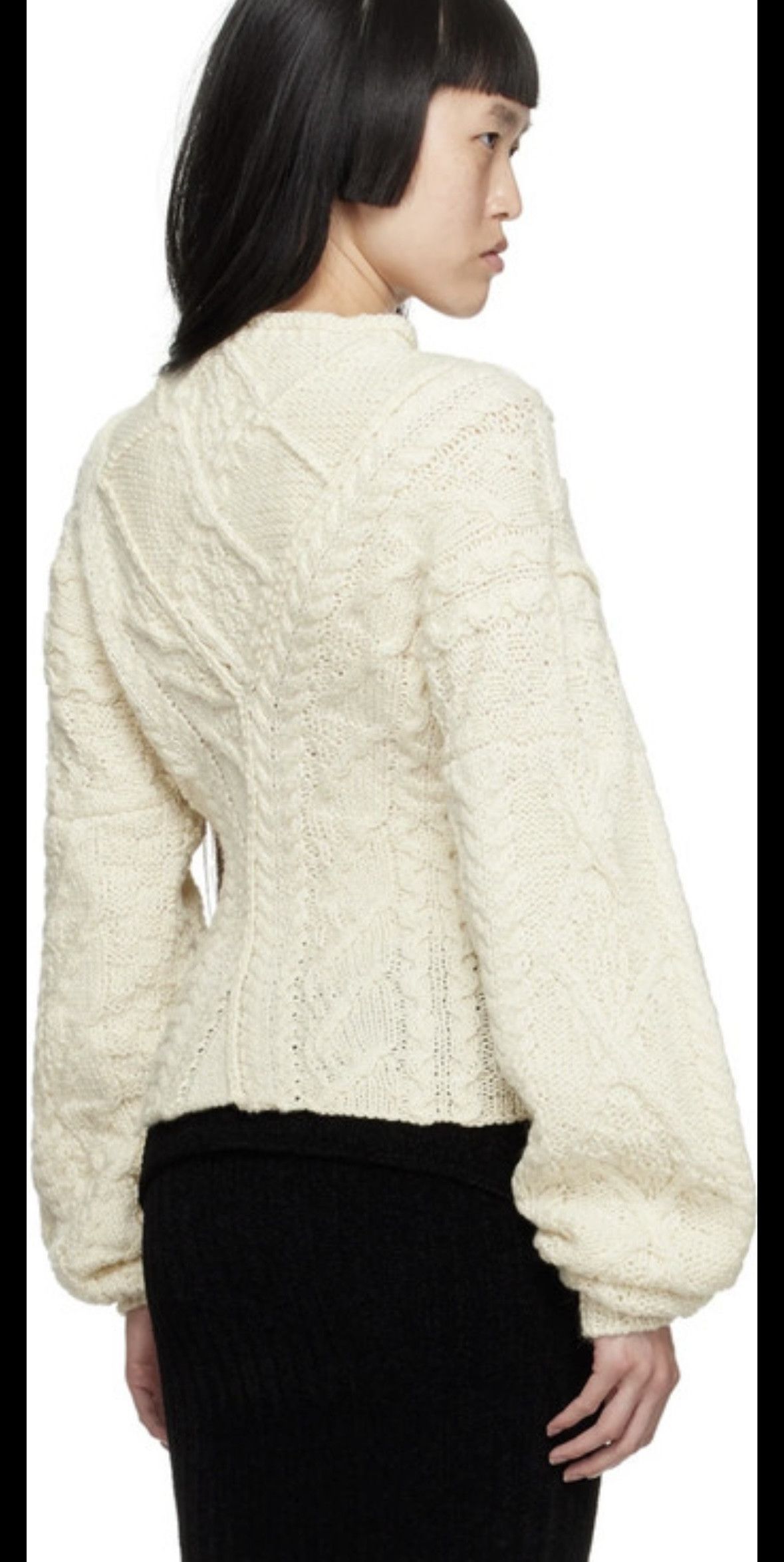 Ottolinger Hand knit Beige/Cream Distressed Sweater Size XL / US 12-14 / IT 48-50 - 3 Thumbnail