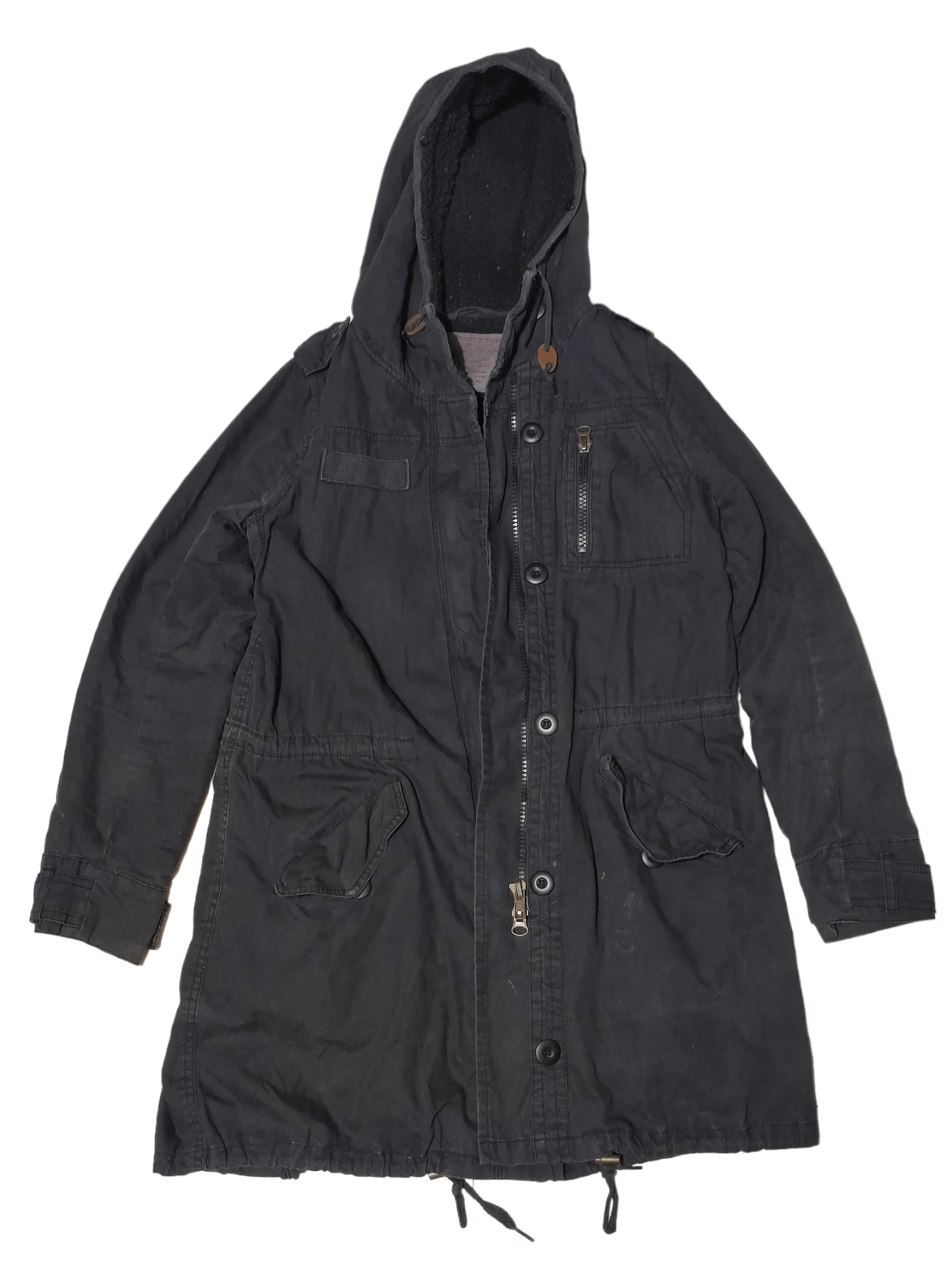 image of 14Th Addiction x If Six Was Nine 00's G.o.a Military Coat Jacket Parka in Black, Men's (Size Medium