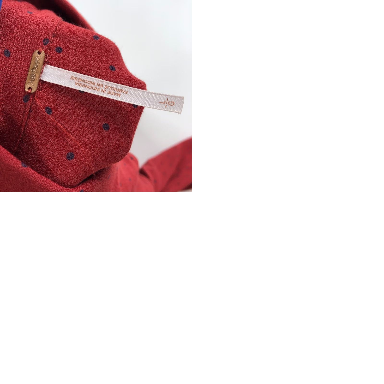 Free People Free People Tunic Shirt Long Sleeve Button Polka Dot Red Women's Large Viscose Rayon Modern Classic Size L / US 10 / IT 46 - 9 Thumbnail