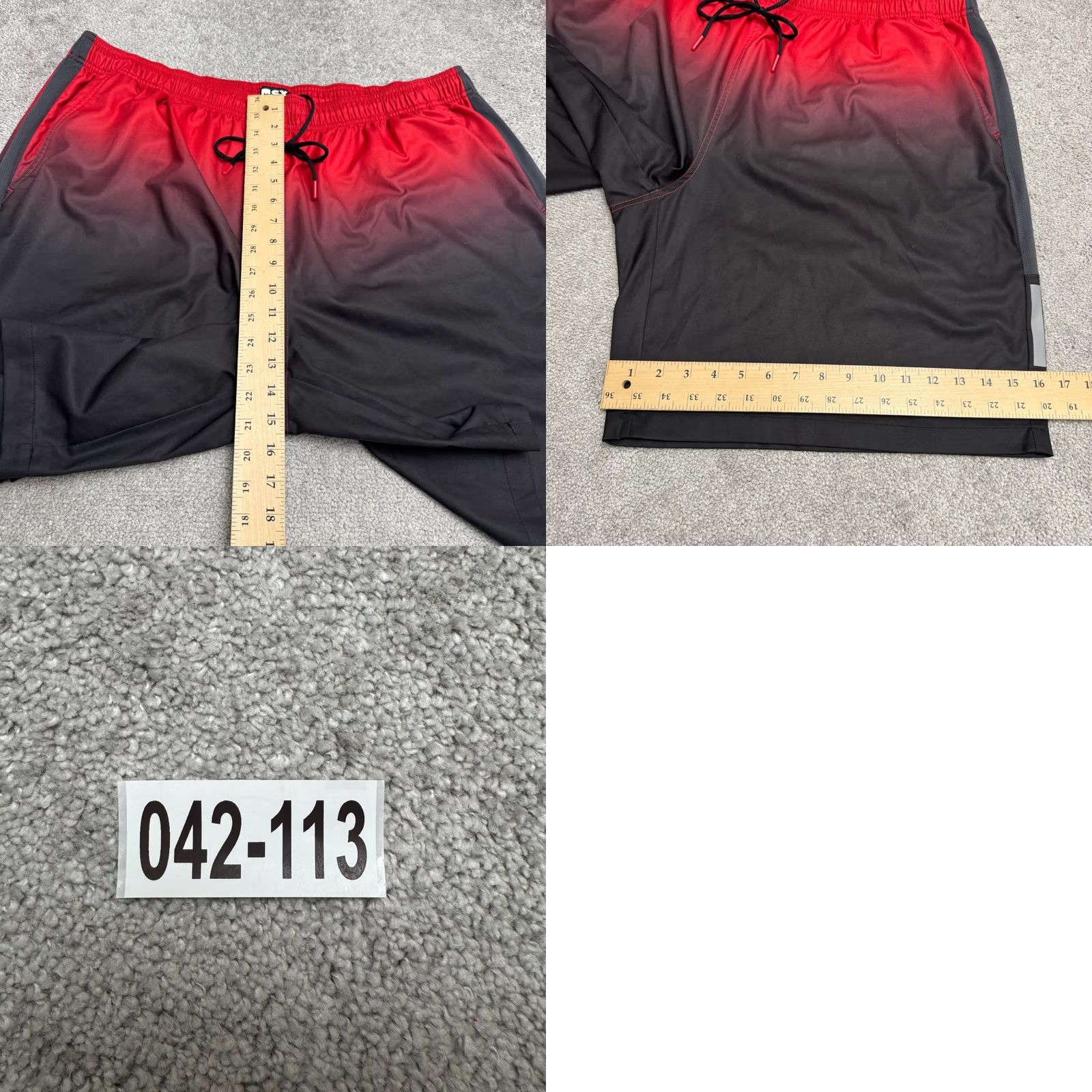 Vintage MSX Ombre Athletic Training Shorts Mens 3XL Red Black Jersey Pocket Drawstring Elastic Waist Breathable 10in Inseam Active Sports Athleisure Shirt? Size US 39 - 9 Thumbnail