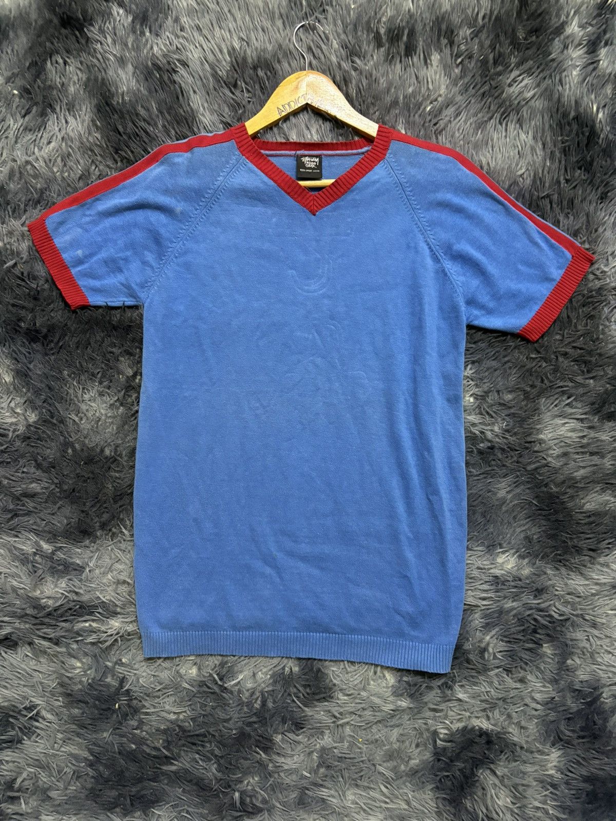 Vintage 🔥HOT🔥 VINTAGE 90's STUSSY SHORT SLEEVE KNITWEAR Size US S / EU 44-46 / 1 - 1 Thumbnail