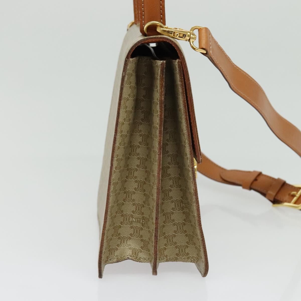 Celine CELINE Macadam Canvas Hand Bag Pvc Beige Gold Size ONE SIZE - 4 Thumbnail