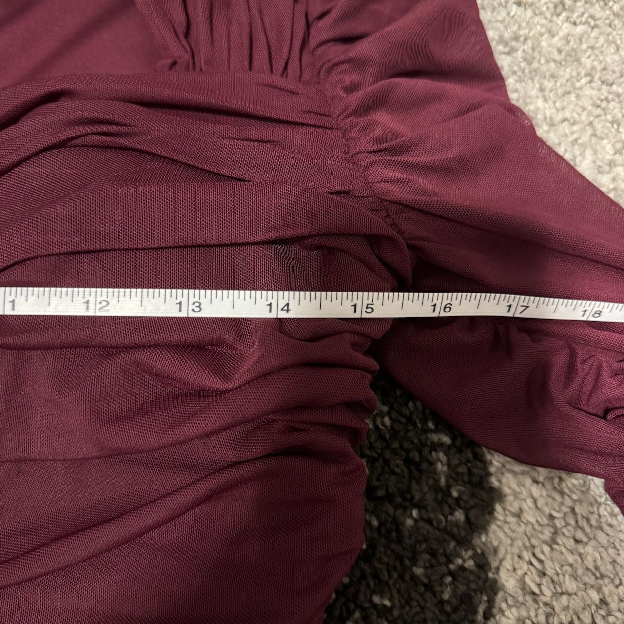 Express Express Burgundy Long Sleeve Ruched Top Size L / US 10 / IT 46 - 6 Thumbnail