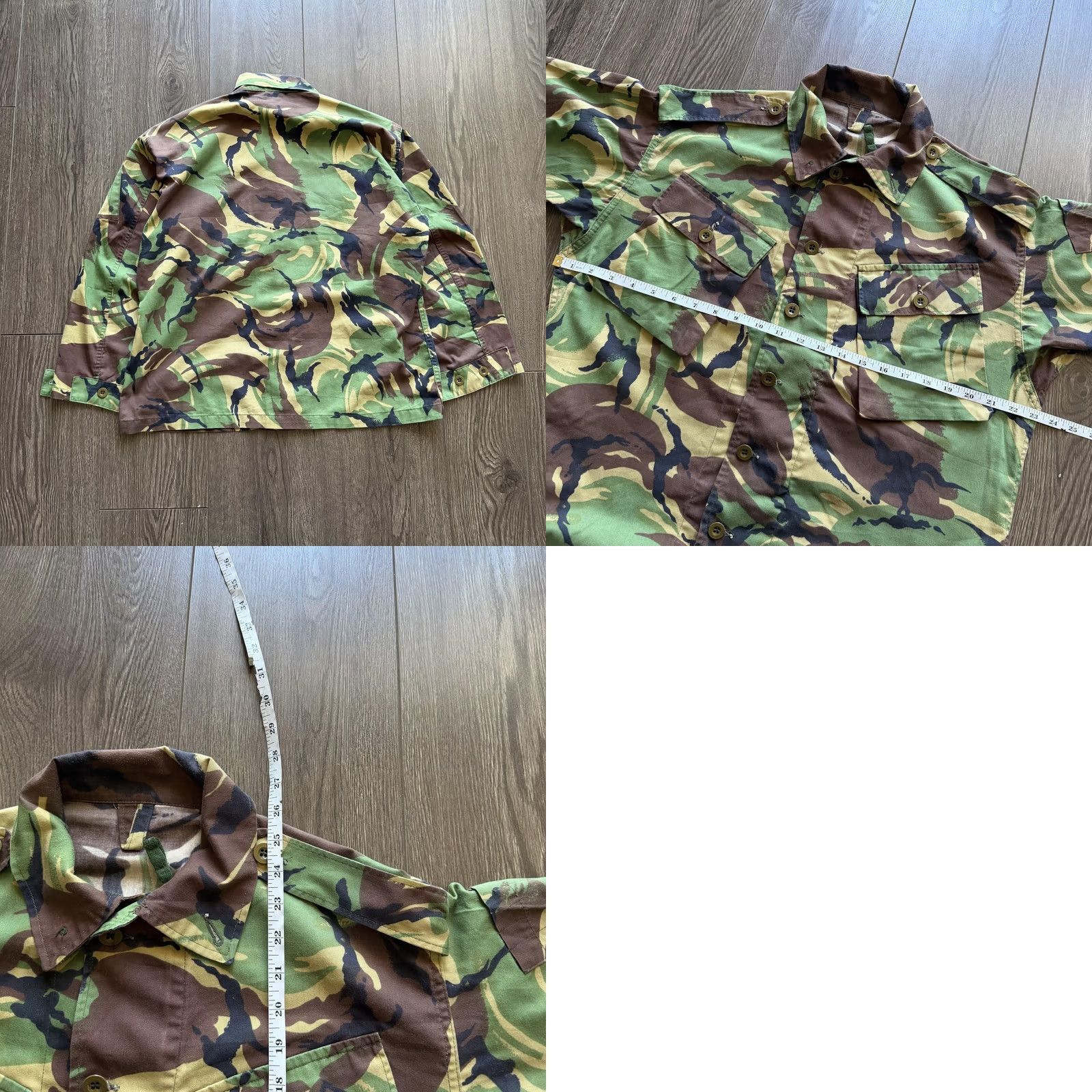 Vintage VINTAGE British Army Combat Jacket Green Camo Military Large Short Field Shirt Size US L / EU 52-54 / 3 - 8 Thumbnail