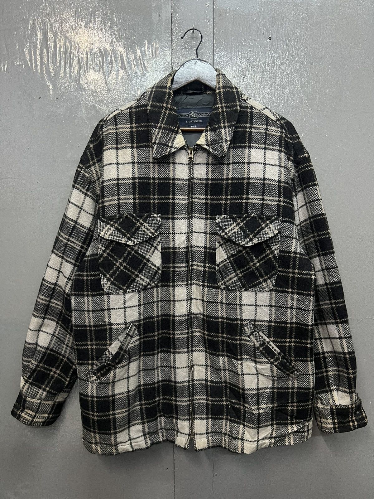 Vintage SPORTWEAR WOOL TARTAN JACKET Size US L / EU 52-54 / 3 - 1 Thumbnail