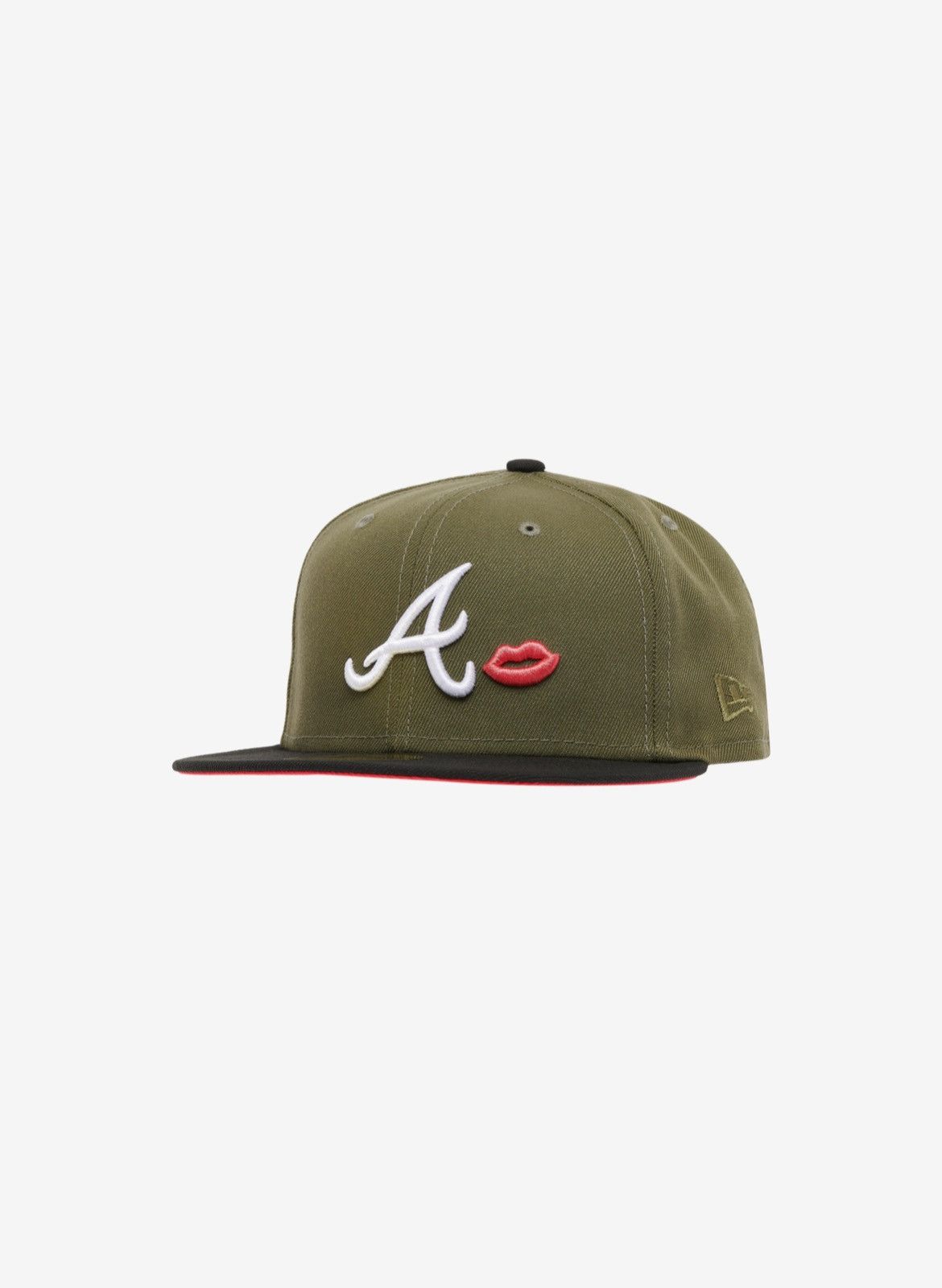 Hat Club × MLB × New Era New Era Braves Side Patch Lips Fitted Cap Size ONE SIZE - 3 Thumbnail