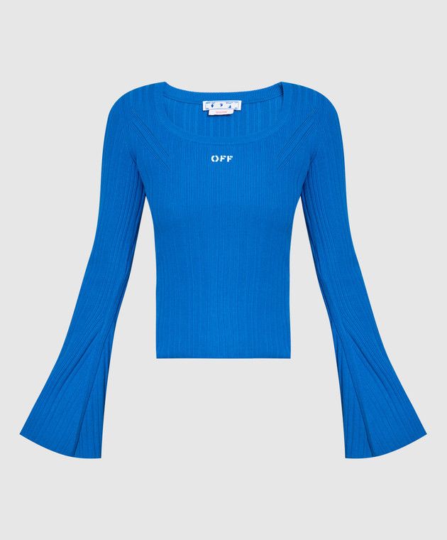 Off-White o1y1225 Round Collar Sweater in Azure Size M / US 6-8 / IT 42-44 - 1 Thumbnail