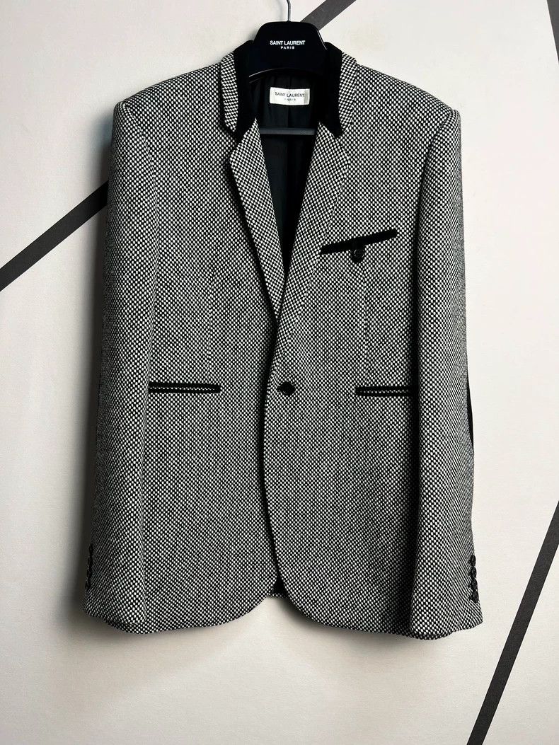 Saint Laurent Paris Saint Laurent Runway Wool Check Blazer - dmc Size US L / EU 52-54 / 3 - 1 Thumbnail