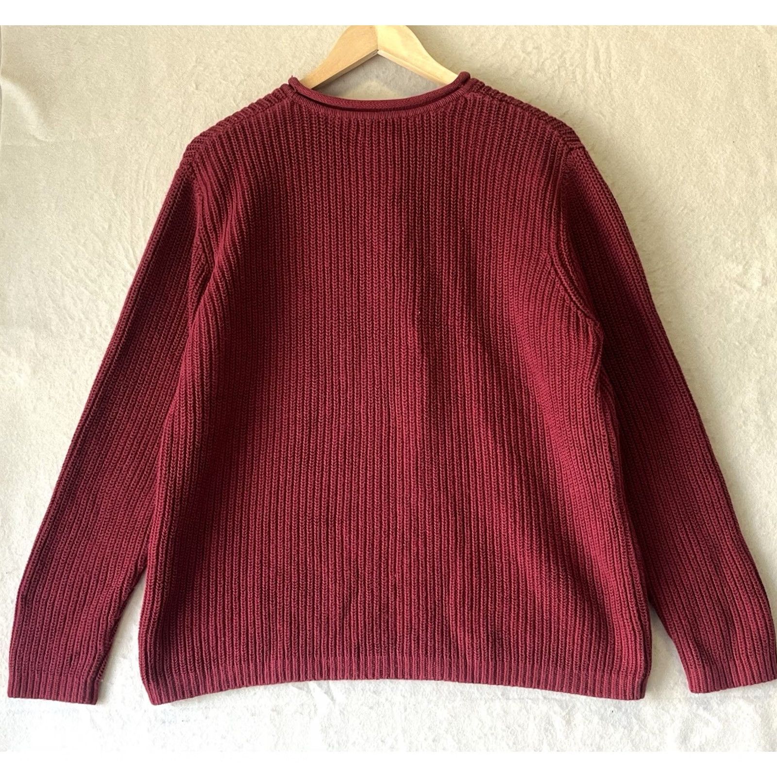 Vintage LL Bean Men’s M Red Cotton Sweater Rib Henley Size US M / EU 48-50 / 2 - 2 Thumbnail