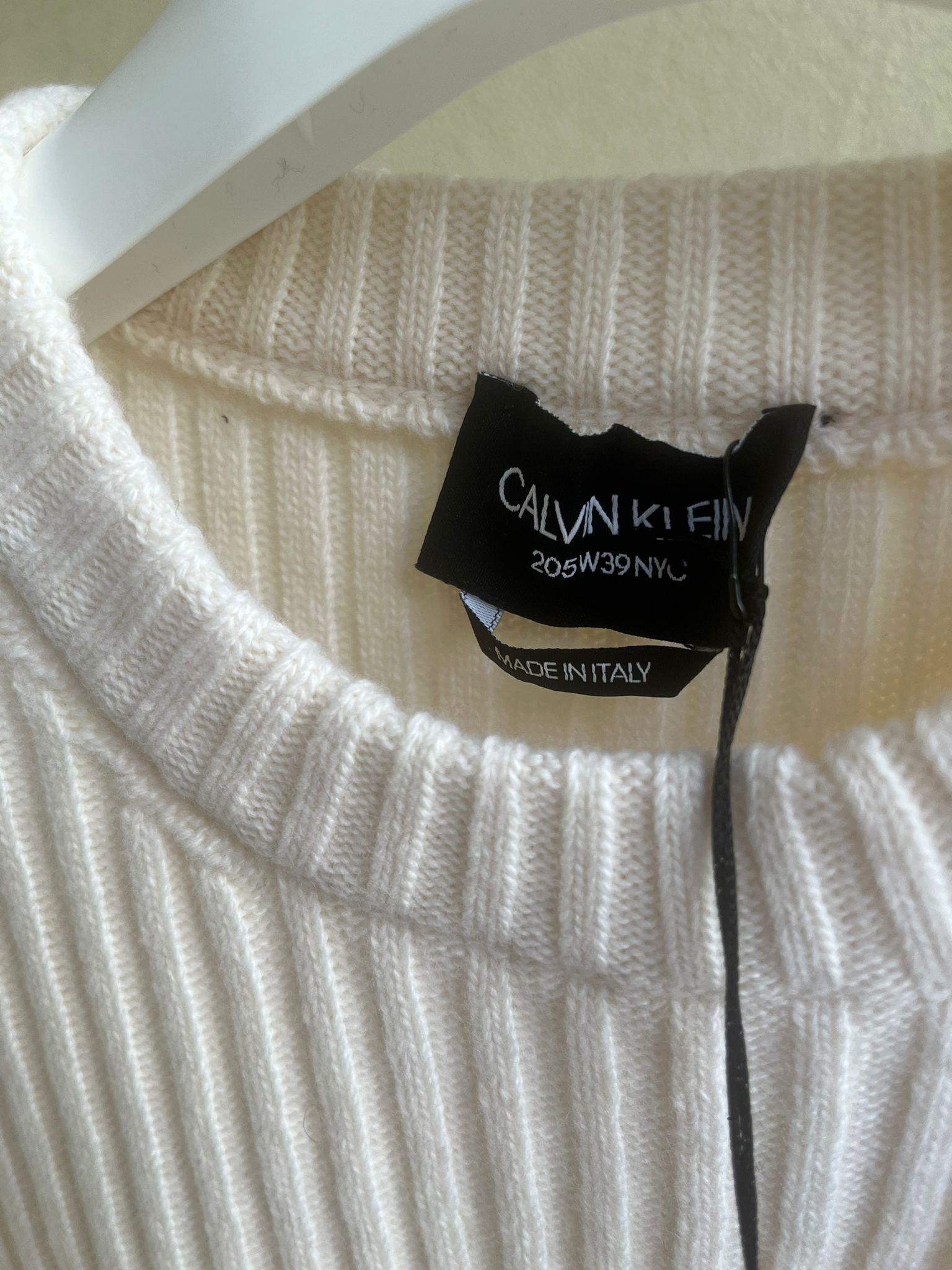 Calvin Klein 205W39NYC × Raf Simons Ribbed Sleeveless Sweater With Tape in Ivory Size US L / EU 52-54 / 3 - 8 Thumbnail