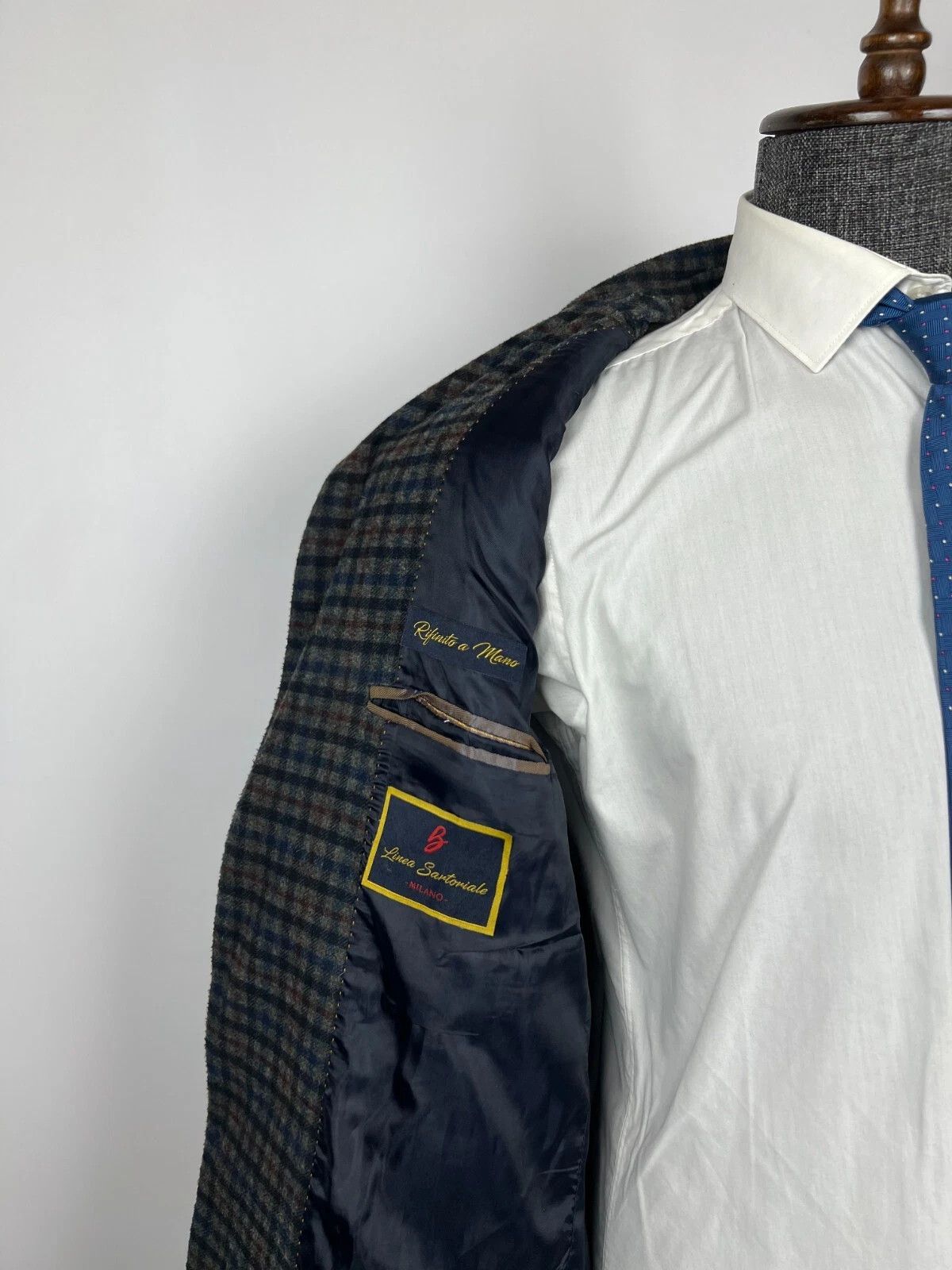 Other Linea Sartoriale Milano Plaid Multicolor Half Lined Blazer Size 46R - 12 Thumbnail