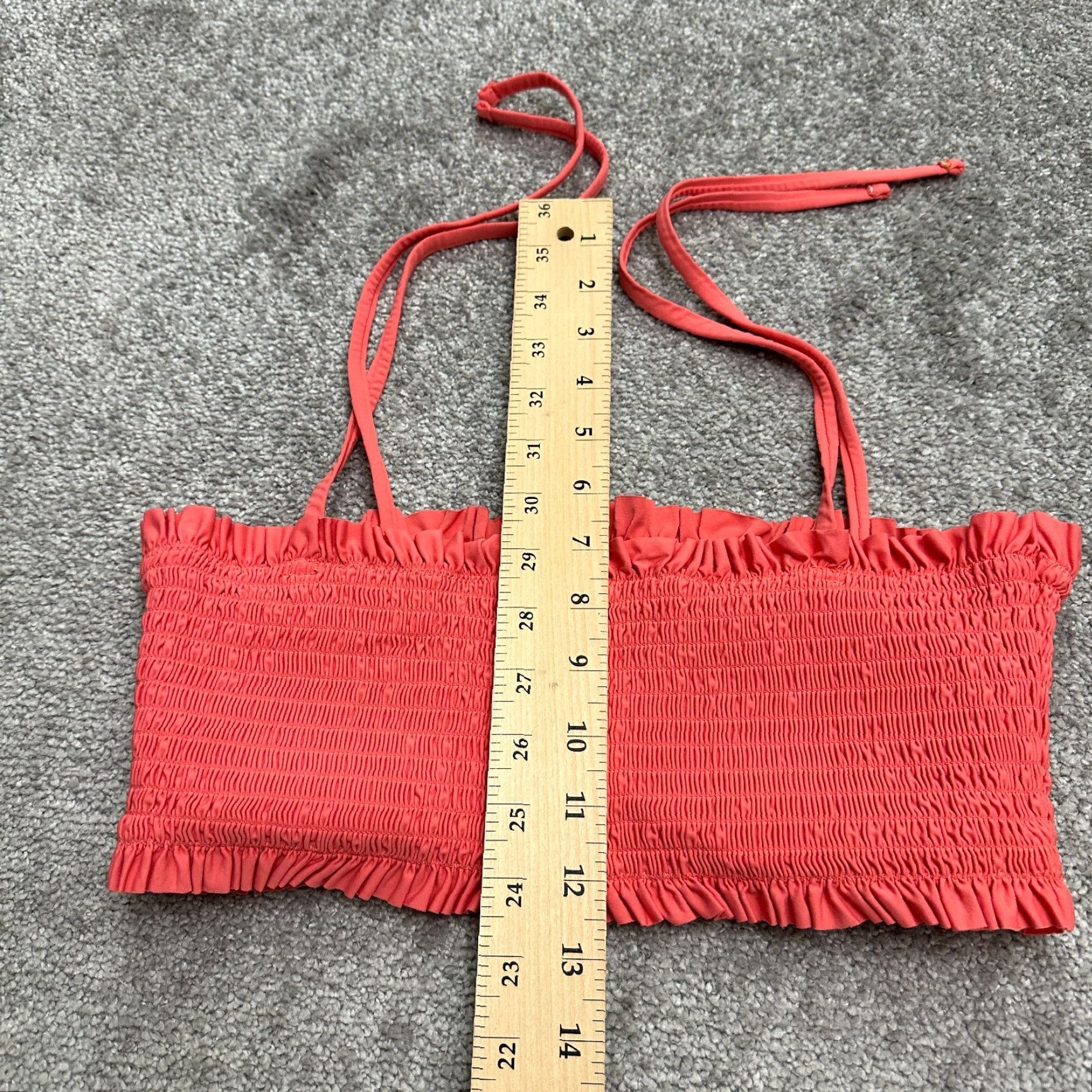 AQUA Aqua Bandeau Swim Top Womens Medium Orange Padded Spaghetti Strap Beach Size M / US 6-8 / IT 42-44 - 6 Thumbnail