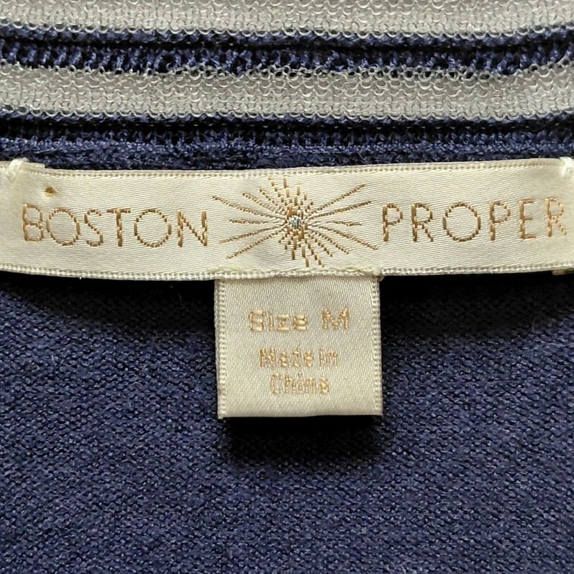 Boston Proper Boston Proper Beaded Knit Top Sleeveless Blue Solid Women Size M Size M / US 6-8 / IT 42-44 - 4 Thumbnail
