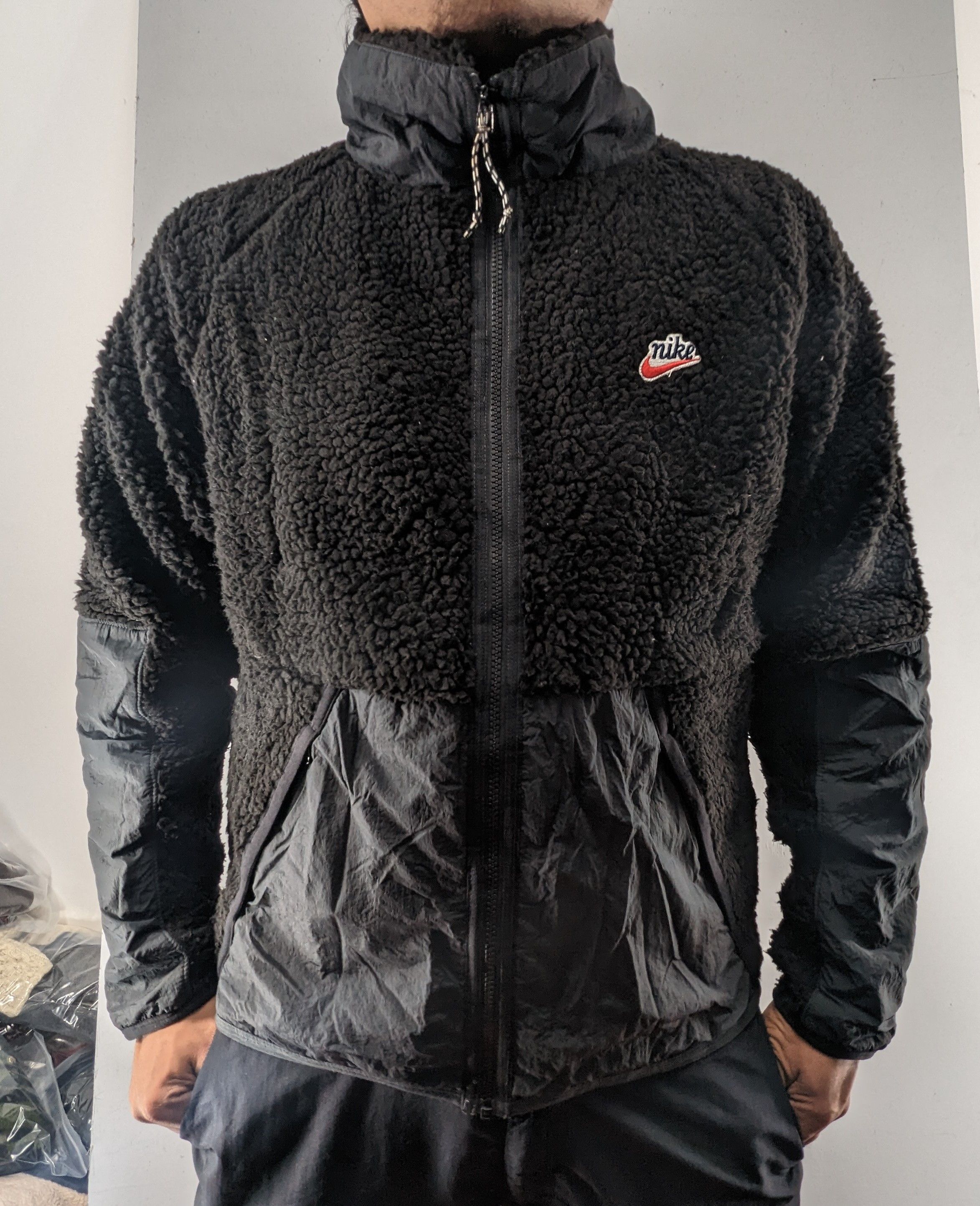 Nike 🔥RARE🔥Nike Heritage Sherpa Fleece Jacket Black Size US L / EU 52-54 / 3 - 15 Thumbnail