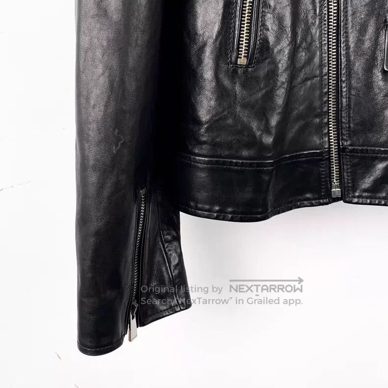Versace Versace Black distressed leather biker jacket Size US M / EU 48-50 / 2 - 4 Thumbnail