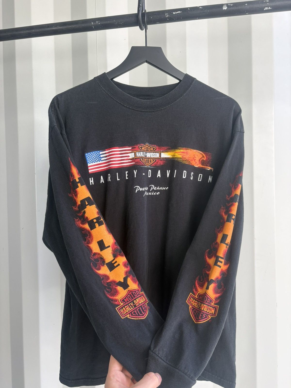 Harley Davidson Vintage Harley Flame Faded Shirt Distressed Band Grunge Size US XL / EU 56 / 4 - 1 Thumbnail