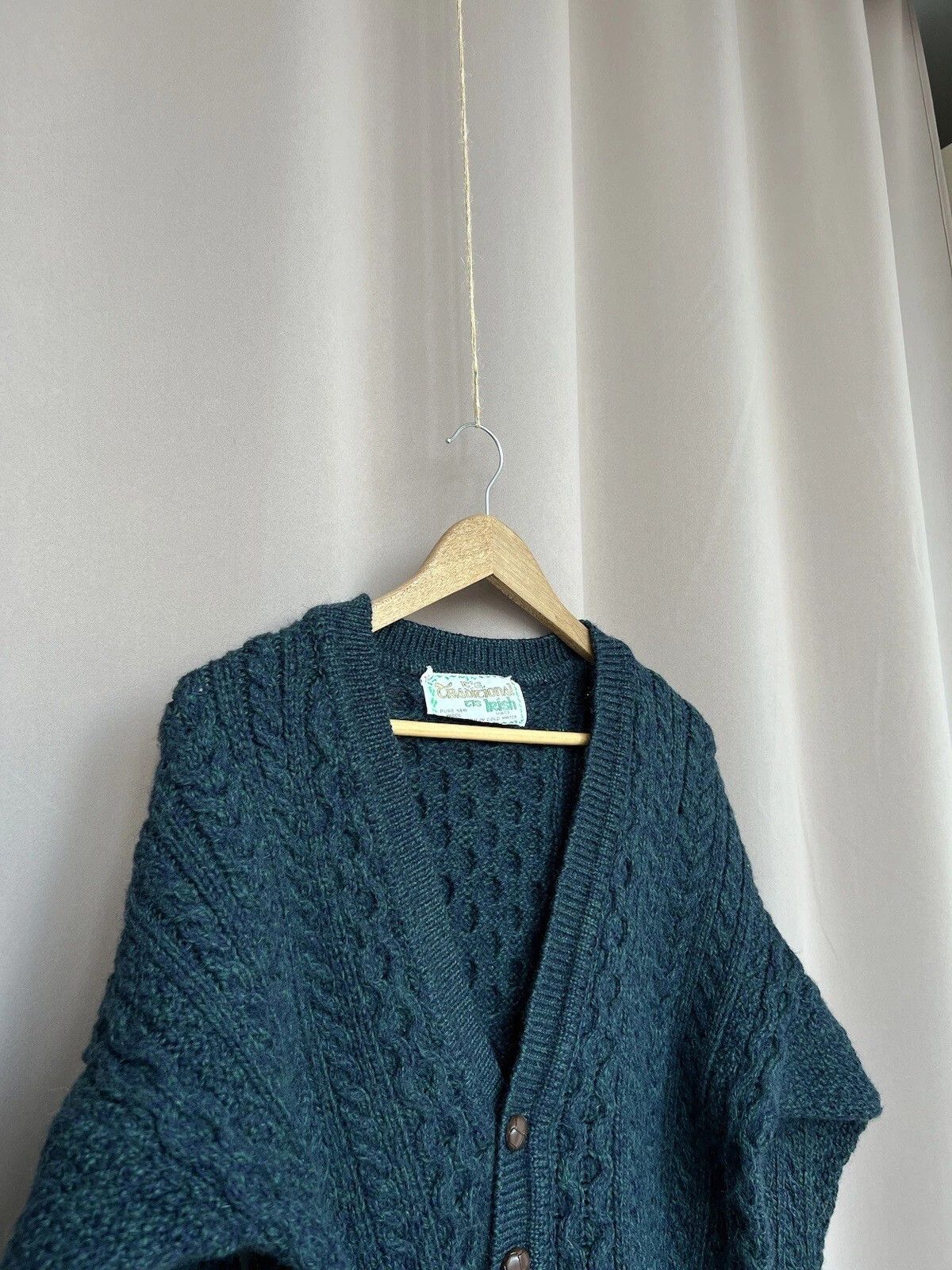 Vintage Traditional Irish Knit Wool Cardigan Womens Size M/L Sweater Size L / US 10 / IT 46 - 3 Thumbnail