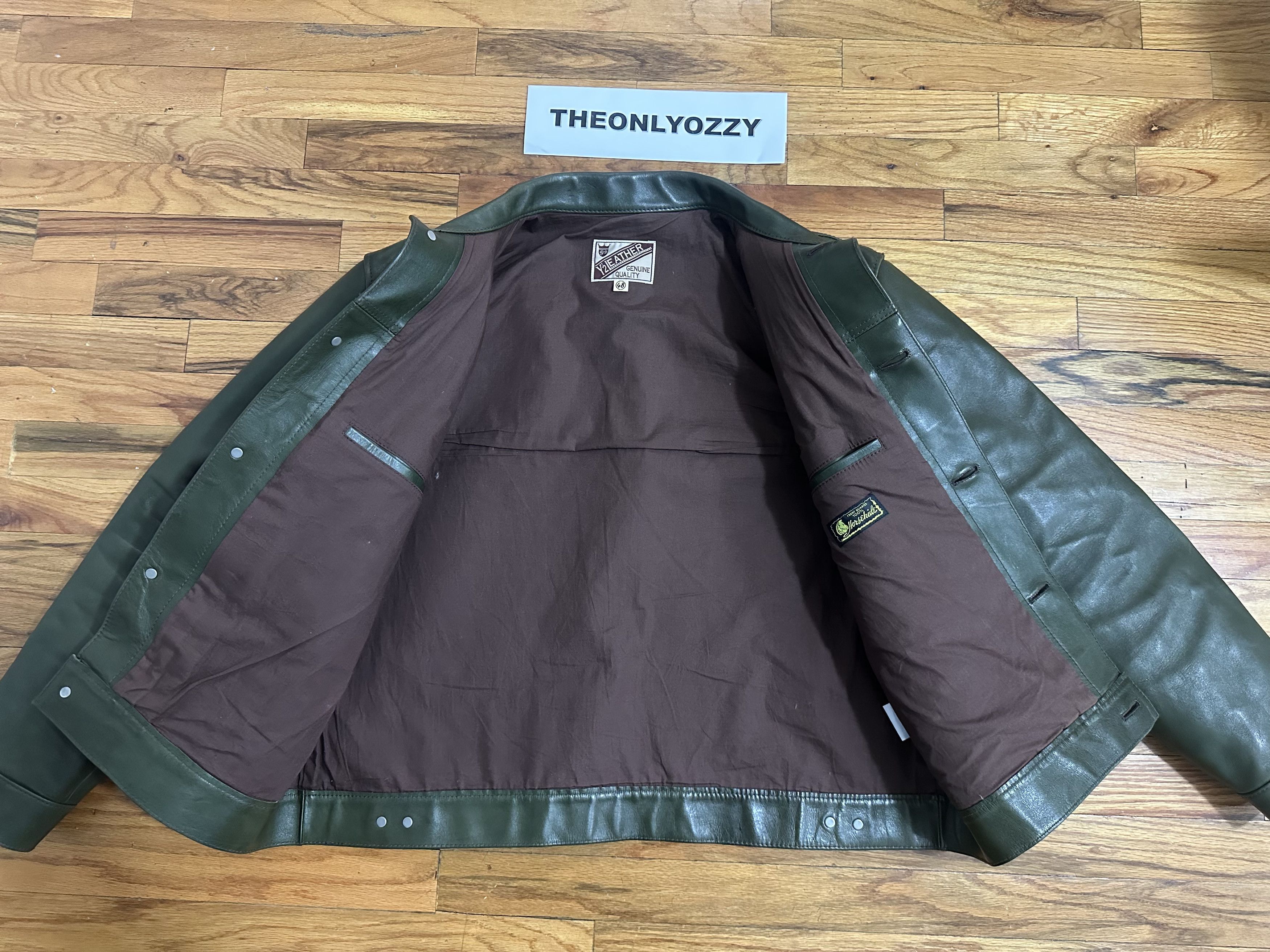 Y'2 Leather Y'2 Leather Eco Horse Hide Type Jacket Olive Green sz 48 Size US XXL / EU 58 / 5 - 3 Thumbnail