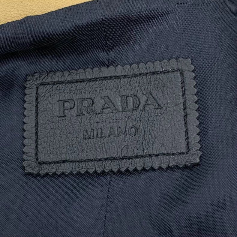 Prada Prada Black Logo Printed Zipper Leather Jacket 2501-Nextarr Size US M / EU 48-50 / 2 - 5 Thumbnail