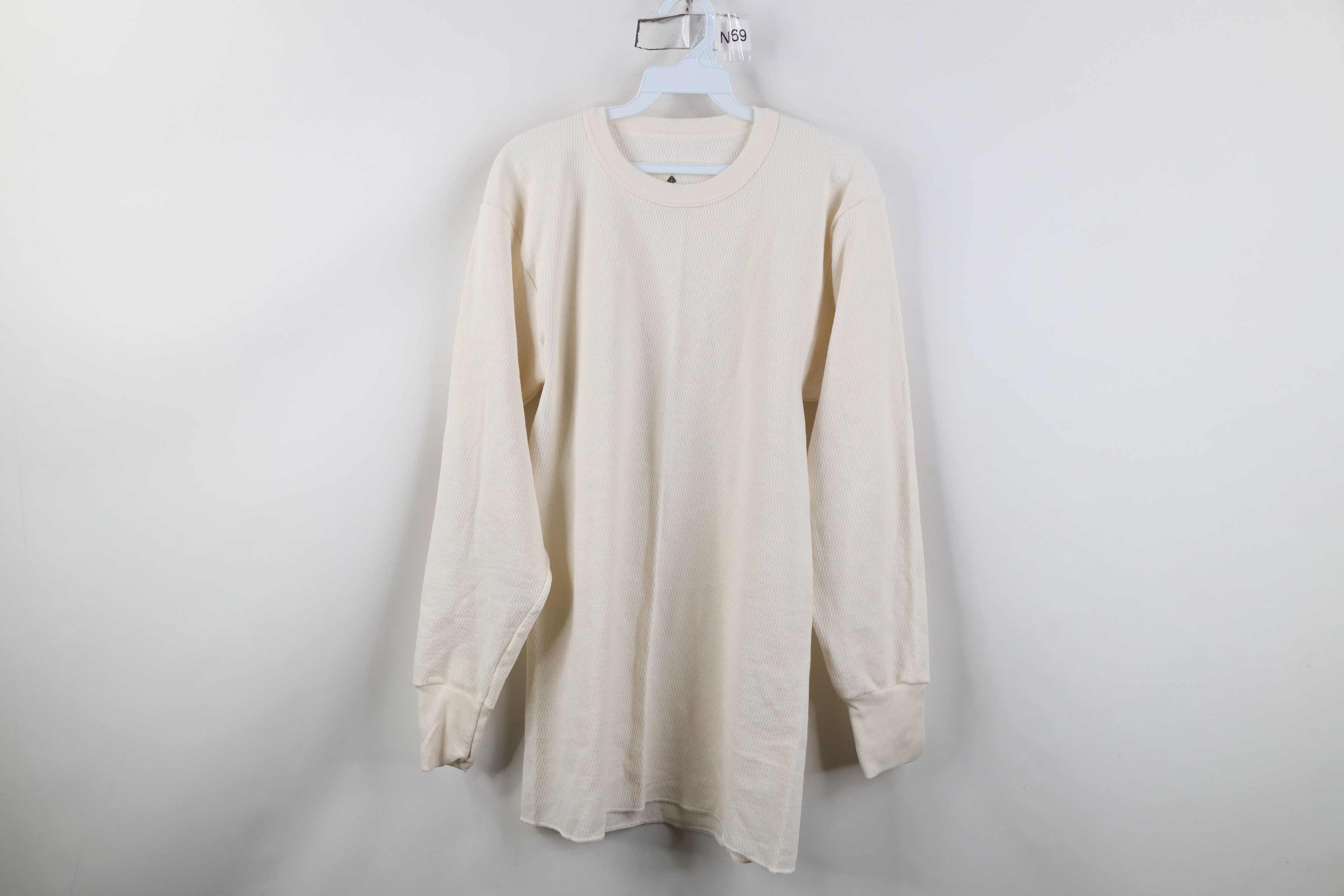 Vintage Vintage Y2K Streetwear Waffle Knit Long Sleeve T-Shirt Cream Size US XL / EU 56 / 4 - 1 Thumbnail